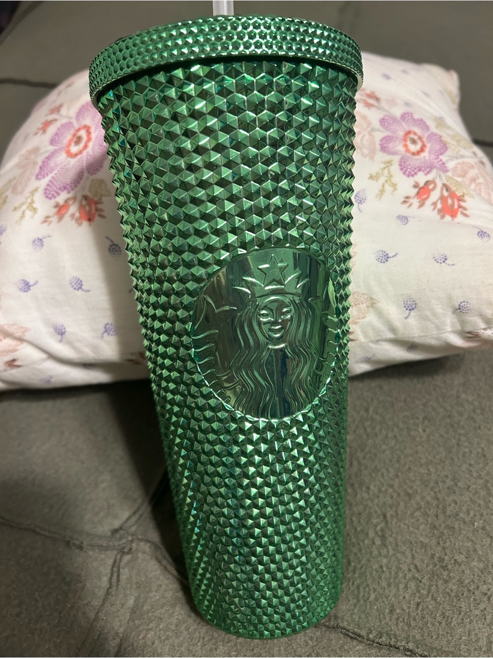 Starbucks Metallic Green Studded Tumbler with Straw
